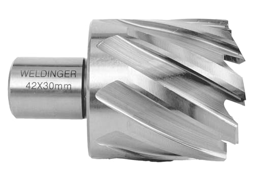 WELDINGER Vollschliff Kernbohrer HSS M2 Weldon für Magnetbohrmaschinen 42 mm Durchmesser von WELDINGER