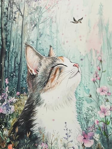 WELIWE Diamond Painting Kits für Erwachsene 5D Full Diamond Art Set DIY Diamant Kunst Malerei Kristallkunst für Heimdekoration Tier Katze 40×50 cm von WELIWE