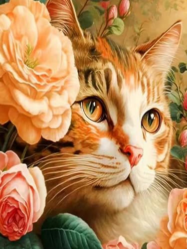 WELIWE Diamond Painting Kits für Erwachsene 5D Full Diamond Art Set DIY Diamant Kunst Malerei Kristallkunst für Heimdekoration kleine Katze 40×50 cm von WELIWE