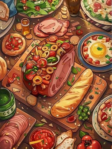 WELIWE Vorgedruckt Kreuzstich kit für Erwachsene 11CT Stickerei Set DIY Starter Stickbild Handwerk Heimdekoration Abendessen 40×50 cm von WELIWE