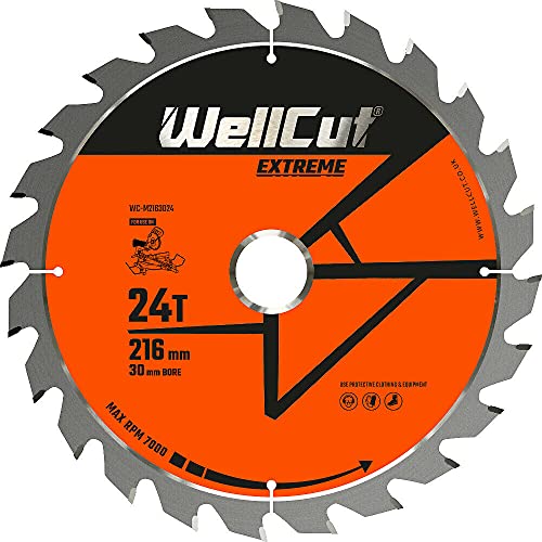 WellCut Kreissägeblatt WC-M2163024 TCT 216 x 2,4 x 30 mm 24 Zähne von WELLCUT