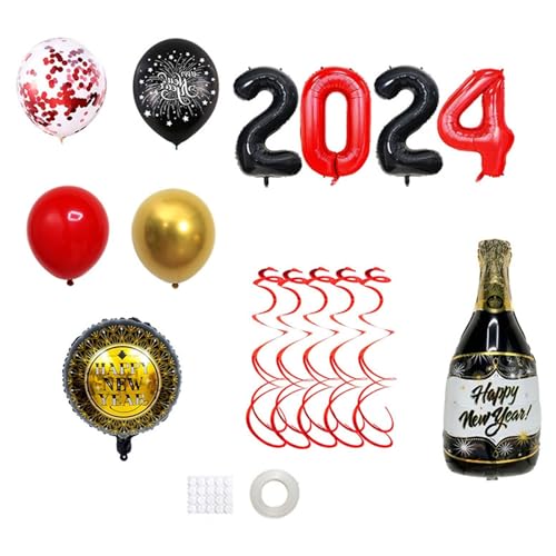 Vielseitiger Luftballon, Silvester 2024, Partyzubehör, Stern- und Weinflaschenballon, kreative und personalisierte Dekorationen von WELLDOER