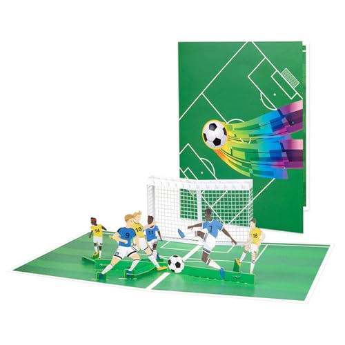 WELLDOER Karten 3D Fußball Karte Fußball Geburtstagskarte 3D Sport Grußkarte Jahrestag Vatertag von WELLDOER