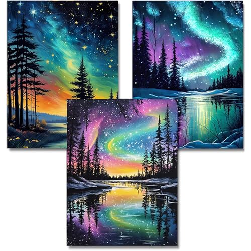 WEMEON Diamond Painting 3er Set Erwachsene, 5D Diamond Painting Landschaften, Landschaften Diamant Painting for Mosaik Bastelset Erwachsene, 30x40cm von WEMEON