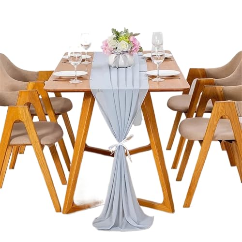 WENFEN Table Runners for Dining Table Chiffon Table Runner 30 * 300cm Chiffon Table Runner Rustic Table Cloth for Wedding Birthday Dinning Table Party Home Decor(Color4) von WENFEN