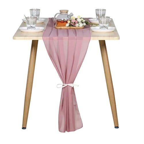 WENFEN Table Runners for Dining Table Chiffon Table Runner Chiffon Table Runner 30 * 300cm Romantic Table Runner for Wedding Birthday Party Bridal Valentine's Day Table Decoration(Color1) von WENFEN