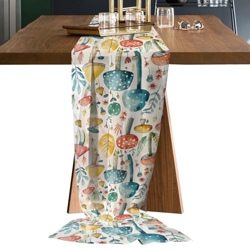 WENFEN Table Runners for Dining Table Chiffon Table Runner Plant Leaf Tulle Chiffon Table Runner Wedding Decoration Table Runner Christmas Dinner Table Decoration(48x140cm) von WENFEN