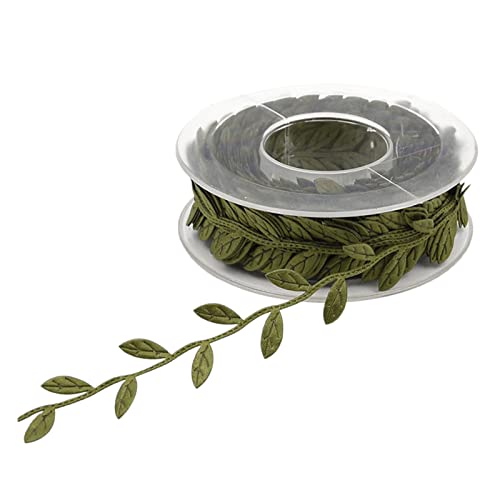 1 Rolle Rankenborte Laub Rattan DIY Kranz Laub grüne Blätter Band Dekor künstliche hängende Pflanze Blätter Band Blatt Blatt Band Rolle für Handwerk für Geschenkverpackungen Herbst Band Rolle Blatt von WENGU