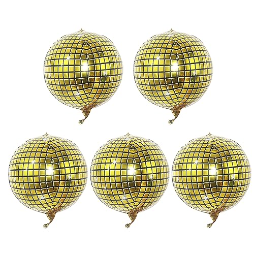 5 schöne Tanzballons aus Aluminiumfolie für Party-Dekoration, schafft Festivalatmosphäre mit reflektierenden Farben, hochwertige Materialien von WENGU