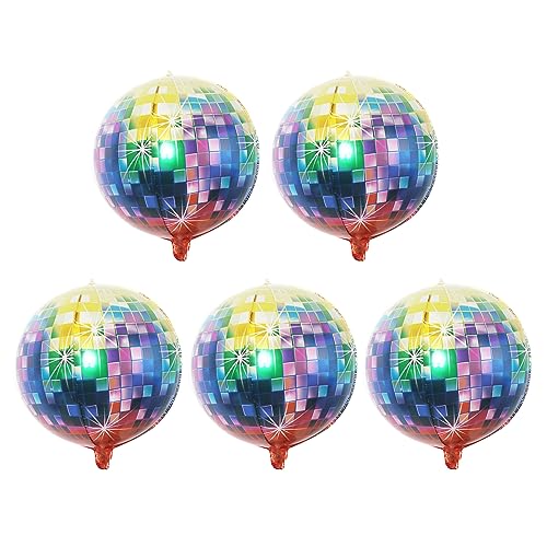 5 schöne Tanzballons aus Aluminiumfolie für Party-Dekoration, schafft Festivalatmosphäre mit reflektierenden Farben, hochwertige Materialien von WENGU
