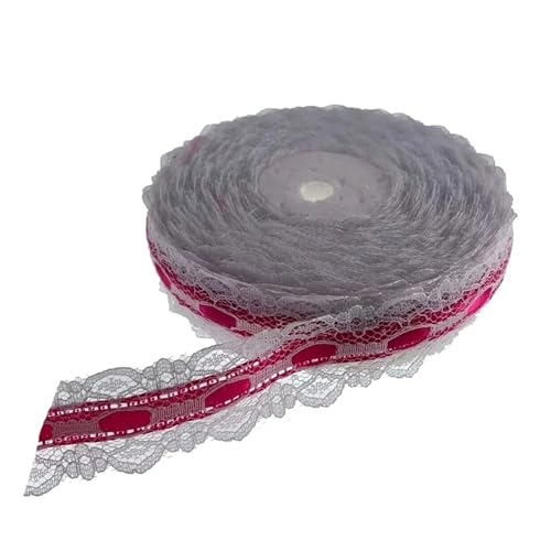 WENH 1 Rolle 20 Yards 1 Zoll weißes Spitzenband Satinband for Party Hochzeit Scrapbooking Verpackung 2,5 cm Band for Basteln(Plum) von WENH