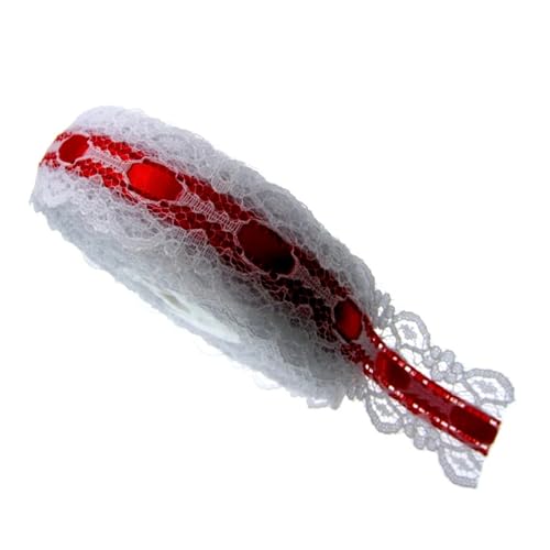 WENH 1 Rolle 20 Yards 1 Zoll weißes Spitzenband Satinband for Party Hochzeit Scrapbooking Verpackung 2,5 cm Band for Basteln(Red) von WENH