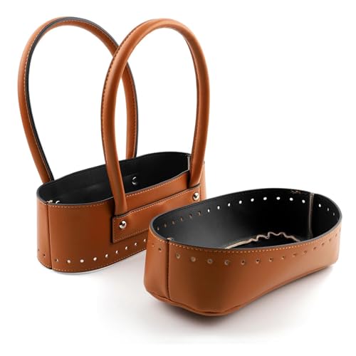 WENH 1Set DIY Stricken Häkeln Handtasche Tote Schulter Tasche Nähen Material PU Leder Böden Griffe for Frauen, Der Tasche Zubehör(Brown) von WENH