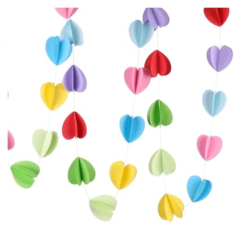 WENH 3D Schmetterling Herz Papier Girlande Hängenden Stern Seidenpapier Girlande String Dusche Geburtstag Party Hochzeit Dekoration(Heart) von WENH