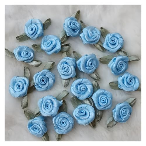 WENH 500 stücke Künstliche Seide Mini Rose Blume Köpfe Machen Satin Band Handgemachte Handwerk Scrapbooking for Hochzeit Dekoration Zubehör(Blue) von WENH