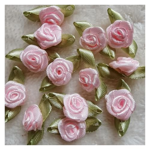 WENH 500 stücke Künstliche Seide Mini Rose Blume Köpfe Machen Satin Band Handgemachte Handwerk Scrapbooking for Hochzeit Dekoration Zubehör(Light Pink) von WENH