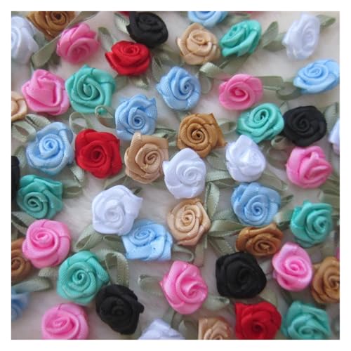 WENH 500 stücke Künstliche Seide Mini Rose Blume Köpfe Machen Satin Band Handgemachte Handwerk Scrapbooking for Hochzeit Dekoration Zubehör(Mix Color) von WENH