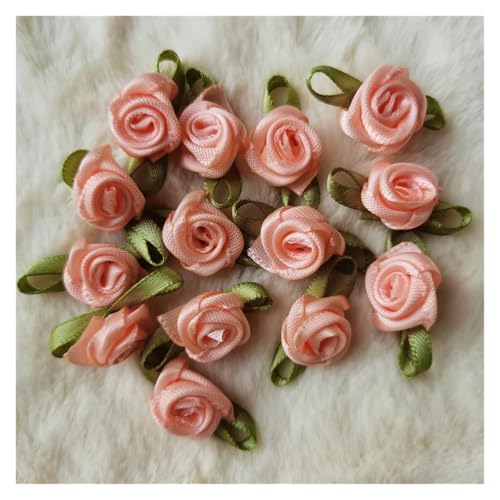 WENH 500 stücke Künstliche Seide Mini Rose Blume Köpfe Machen Satin Band Handgemachte Handwerk Scrapbooking for Hochzeit Dekoration Zubehör(Orange Pink) von WENH