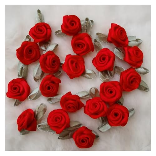 WENH 500 stücke Künstliche Seide Mini Rose Blume Köpfe Machen Satin Band Handgemachte Handwerk Scrapbooking for Hochzeit Dekoration Zubehör(Red) von WENH