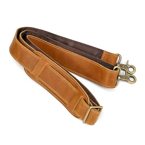 WENH Vintage Lederband for Umhängetasche, Verstellbarer Langer Riemen for Messenger-Taschen, Herren-Taschengurt(Light Brown1) von WENH