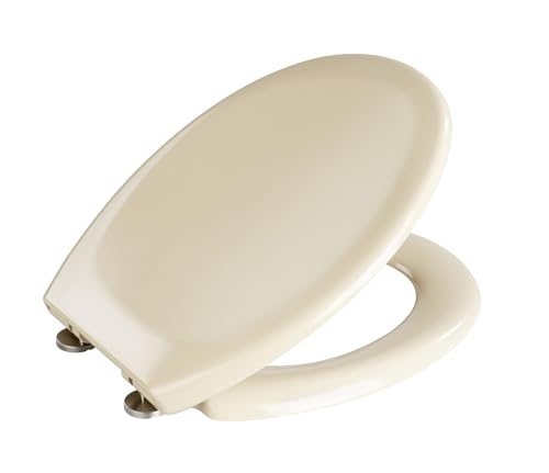 WENKO WC-Sitz Ottana Beige, hygienischer Toilettensitz mit Absenkautomatik, WC-Deckel mit Fix-Clip Befestigung, aus antibakteriellem Duroplast von WENKO