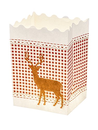 Wenko Dekolicht Hirsch auf Karo klein 8 Stück, Pappe, Papier, Zellstoff, 11 x 16 x 9 cm 8573100 von WENKO