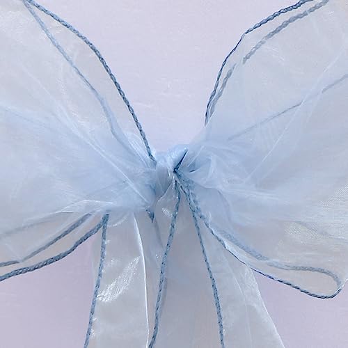 WENSINL Stuhlschärpen, Organza-Stuhlschleifen, 17,8 x 274,4 cm, durchsichtig, für Hochzeit, Party, Bankett, Restaurant, Veranstaltungen, Dekorationen, 50 Stück, staubblau von WENSINL