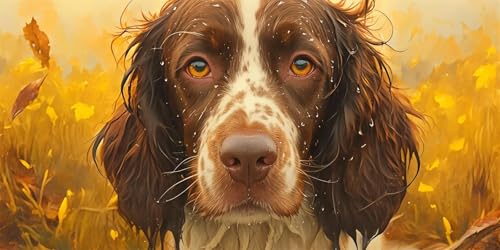 DIY 5D Diamond Painting Erwachsene, Hund Tier Diamant Painting Kits Bilder Kinder Diamant Malerei Set Groß Kristall Strass Stickerei Kreuzstich Arts für Geschenk Home Wanddekor (50x100cm/20x40in) von WENWENBD