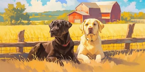 DIY 5D Diamond Painting Erwachsene, Labrador Retriever Diamant Painting Kits Bilder Kinder Diamant Malerei Set Groß Kristall Strass Stickerei Kreuzstich für Geschenk Home Wanddekor (50x150cm/20x60in) von WENWENBD