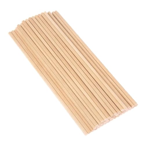 Holzstäbchen zum basteln 50 Stück runde, 5 mm dicke, unbehandelte Holzstäbe, Holzdübelstangen for Modellbau, DIY-Handwerk, Heim, Hochzeit, Party-Dekoration Für Handgefertigte Kreationen(15x0.5cn) von WENYOG