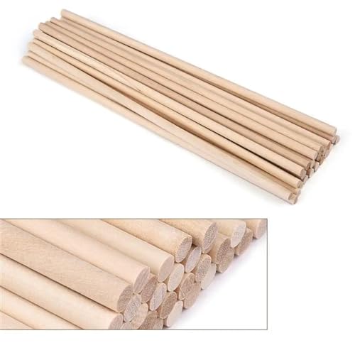 Holzstäbchen zum basteln Runder Holzstab for Basteln von Lebensmitteln, Eis am Stiel und Modellbau, Kuchendübel, DIY-Dübel, Gebäudemodell, Holzbearbeitungswerkzeug Für Handgefertigte Kreationen(5x200 von WENYOG