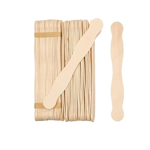 WENYOG Holzstäbchen zum basteln 50 Stück wellenförmige Eisstäbchen aus natürlichem Holz for EIS am Stiel, for Kinder, DIY, Handarbeit, Kunst, Eiscreme-Kuchen-Werkzeuge Für Handgefertigte Kreationen von WENYOG