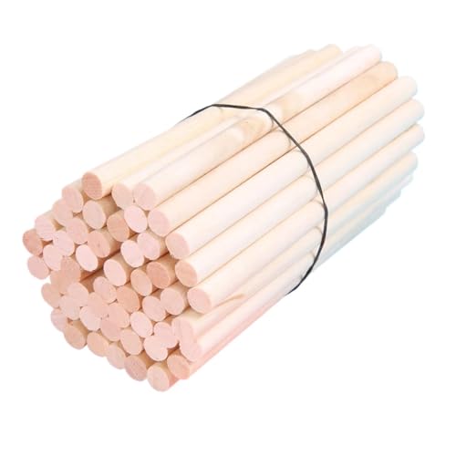 WENYOG Holzstäbchen zum basteln 50 stücke 6mm * 15cm Holz Stangen Sticks Holz Dübel for DIY Handwerk Gebäude Modell Holzbearbeitung Für Handgefertigte Kreationen(Natural) von WENYOG