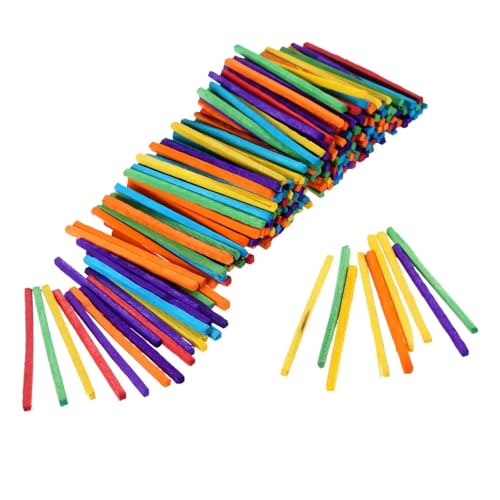 WENYOG Holzstäbchen zum basteln 500 stücke Holz Sticks Spiel Stangen Bunte Puzzle Mathematik Lehre Handwerk Holz Sticks for DIY Handwerk Für Handgefertigte Kreationen von WENYOG