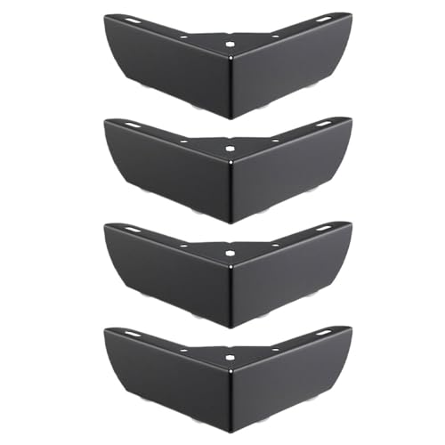 WENYOG Möbelfüße 4 Stück Möbelbeine Schwerlastlager Metallschrank Dreizackige Füße Dreieck Sofabeine DIY Möbelbeschläge Beine robust und stabil(Black 4PCS) von WENYOG