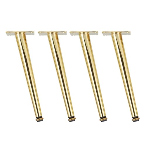 WENYOG Möbelfüße 4 Stücke Möbelbeine Gold Schwarz Verstellbare Konische Metallfüße for Tisch Sofa Schrank Schrank Hocker Stuhl Füße Zubehör robust und stabil(Golden Sloping 30CM) von WENYOG