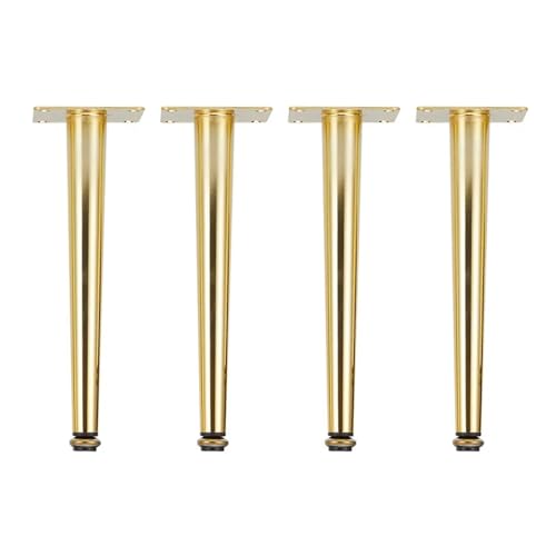 WENYOG Möbelfüße 4 Stücke Möbelbeine Gold Schwarz Verstellbare Konische Metallfüße for Tisch Sofa Schrank Schrank Hocker Stuhl Füße Zubehör robust und stabil(Golden Straight 30CM) von WENYOG