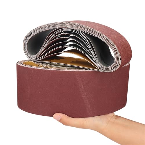 WENYOG Schleifbänder 10 Stück 100 x 610 mm Schleifbänder Körnung 40–320 Schleifpapier Schleifbänder for Schleifmaschinen, rotierende Werkzeuge zum Schleifen, Schärfen und Entrosten(100) von WENYOG