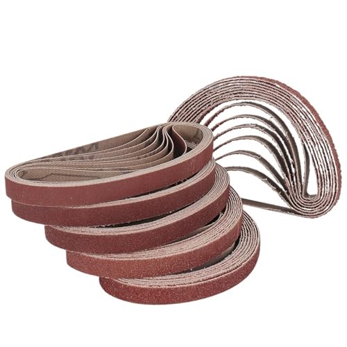 WENYOG Schleifbänder 10 stück 330 * 10mm 40-120Grit Schleif Schleifen Gürtel Sander Schleifen Polieren Werkzeuge zum Schleifen, Schärfen und Entrosten(Grit120-10pcs) von WENYOG