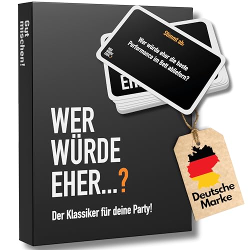 Wer Würde Eher Partyspiel 110 lustige Fragen [Eisbrecher und Stimmungsgarant] für Deine Party | Langer Spielspaß | Gesprächsstoff | Wichteln Weihnachten Silvester Geburtstags Geschenk von WER WÜRDE EHER...? By GOSGAMES