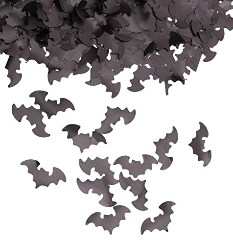 3000 Stück Halloween-Konfetti, WERISE Party-Fledermaus-Form, schwarz, metallisch, langsam, fallend, Konfetti für Halloween-Tischdekorationen (50 ml) von WERISE Party