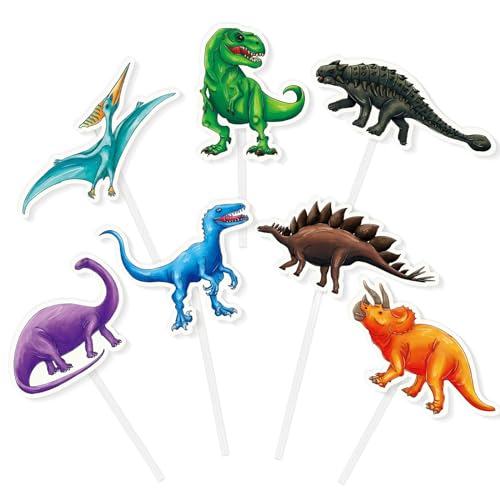 WERNNSAI Dinosaurier Cupcake Topper - 35 Stück Dinosaurier Kuchen Topper für Geburtstagsparty Zubehör Cupcake Picks Kuchendekorationen für Thema Party Babypartys für Kinder Jungen Geburtstag von WERNNSAI