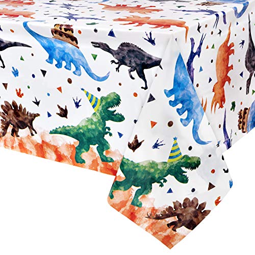 WERNNSAI Dinosaurier Tischdecke - 1PCS 137 x 274cm Dinosaurier Party-Zubehör für Kinder Jungen Dino Thema Geburtstagsfeier Dekoration Dinosaurier Bedruckte Rechteckige Plastik Einweg Tischdecke von WERNNSAI