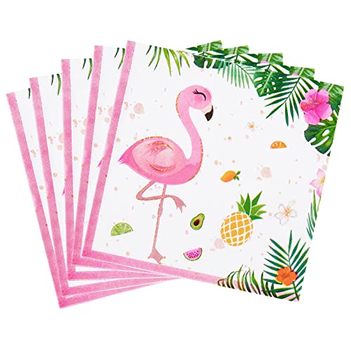 WERNNSAI Flamingo Partyzubehör - 50 STÜCK Party Mittagessen Servietten Hawaiian Luau Tropische Thema Party Rosa Papier Servietten für Baby Shower Geburtstag Hochzeit Schwimmbad Tee Party von WERNNSAI