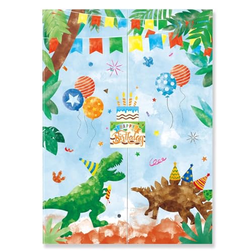 WERNNSAI Happy Birthday-Gästebuch – Dinosaurier Geburtstagsparty Zubehör 30 x 45 cm Dino Geburtstags Gästebuch Alternative zum Happy Birthday Signaturbuch für Kinder Jungen Geburtstagsparty-Dekoration von WERNNSAI