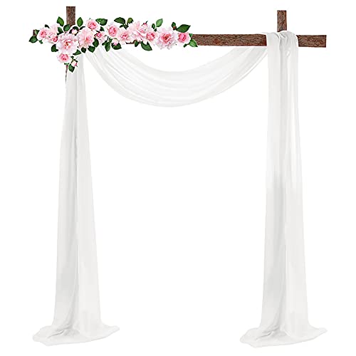 WERTSWF Vorhang für Hochzeitsbögen, Chiffon-Stoff, durchscheinender Hintergrund, Volant für Empfang, Girlanden, Decke, Hochzeitstischstuhl, 70 x 550 cm von WERTSWF