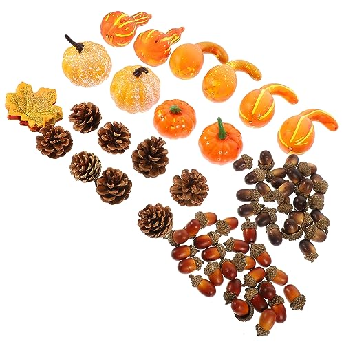 WESIEVYA 1 Satz herbstdeko Halloween Party Pumpkin Decor Tischdekoration Pine Nuts gefälschte Kürbisdekore Kürbis- Ahornblatt-Foto-Requisiten Party-Layout, dekorative Requisiten Schaum von WESIEVYA