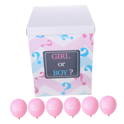 WESIEVYA 1 Set Gender Reveal Partyzubehör Mit Luftballons, Ballonboxen Für Die Babyparty, Blaue Und Rosa Konfetti-luftballons, Jungen- Oder Mädchen-geschlechtsankündigungsdekorationen von WESIEVYA