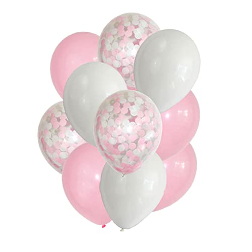 WESIEVYA 10 Stück 12 Zoll Runde Latexballons Mit Konfetti Rosa Ideal Für Hochzeit Geburtstag Babyparty Festival Und Jubiläumsfeiern Perfekte Party Dekoration Für Jeden Anlass von WESIEVYA