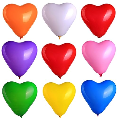 WESIEVYA Herzform Latexballons Für Hochzeit Geburtstag Und Partydekoration Zufällige Farben Heliumballons Romantische Herzballons Für Besondere Anlässe von WESIEVYA